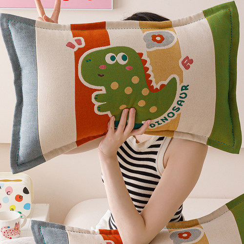 全棉纱布儿童枕套一对装吸汗