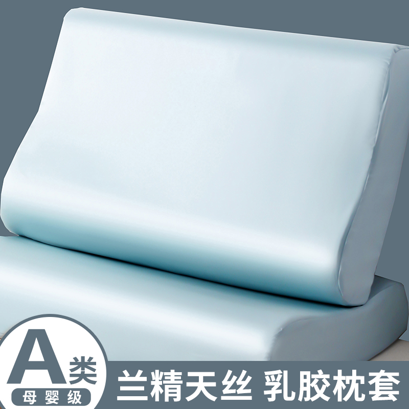 夏季天丝乳胶枕套30x50夏天冰丝记忆枕头套成人40cmx60cm枕芯套R.