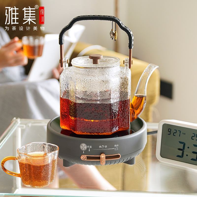 雅集茶具无极电陶炉煮茶器家用多功能电磁炉电热烧水茶炉不挑壶