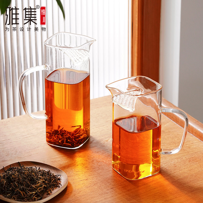 雅集茶具公泡杯耐热加厚把手公道杯分茶器倒入茶杯茶水分离红茶杯