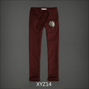 欧美新款女士休闲装束宽松运动卫裤纯棉修身女上衣小鹿松紧腰AF