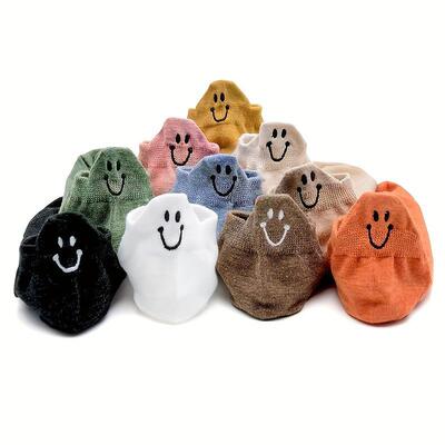 Cute Face Embroidered Socks Mother's Day Special Gift 10 20