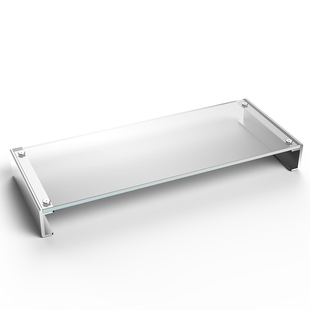 imac显示器支架一体机桌面增高底座铝合金办公收纳整理钢化玻璃