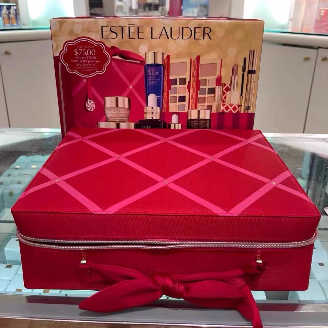 ESTEELAUDER 雅诗兰黛化妆包超大容量拉链化妆箱圣诞限量