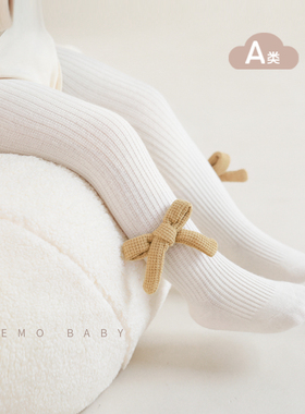 Nemobaby女童连裤袜春秋款外穿裤袜儿童女宝宝大pp白色公主打底裤