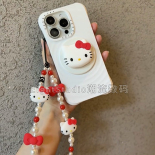 硅胶kitty气囊磁吸支架手机magsafe 泡泡骚通用立体Hellokitty