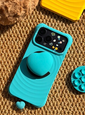 【原C顶配-薄荷蓝磁吸支架】波漾吸盘Magsaf磁吸手机壳纯色啪嗒