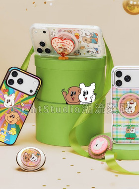 【新伴游奇遇系列-泡泡骚强磁吸手机壳】吐舌小狗磁吸手机壳支架适用iphone17promax苹果16Pro15pro14plus