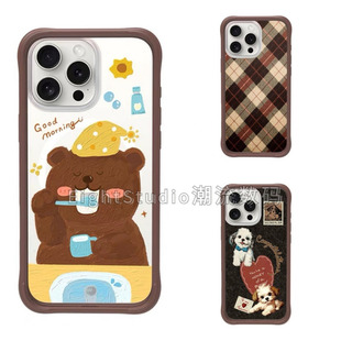 秋冬棕色超高品质适用猿气可换背板强磁吸真液态波漾硅胶边框手机壳适用iphone17promax苹果16 可可棕系列