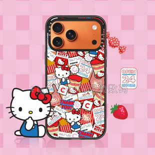 【原C-限定KT联名系列】HelloKitty-50周年透明黑框磁吸手机壳镜面magsafe适用苹果iPhone17ProMax16pl15/14