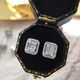 Square Earrings Full Classic Diamond Plated Light Luxury