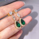 Court Pear Style Earrings Retro Color Drop Elegant shaped