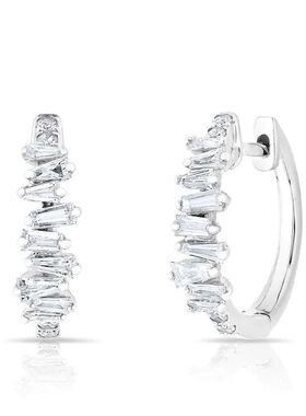 Fashion Irregular Cubic Zirconia Hoop Earrings for Women