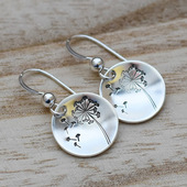 Court Simple Single Dandelion Earrings Retro Round