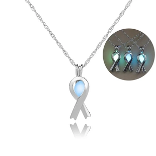 luminous Ribbon Hollow Cancer necklaces Breast stone Simple