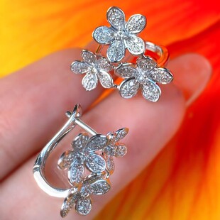 Korean version flower jewelry set elegant necklace