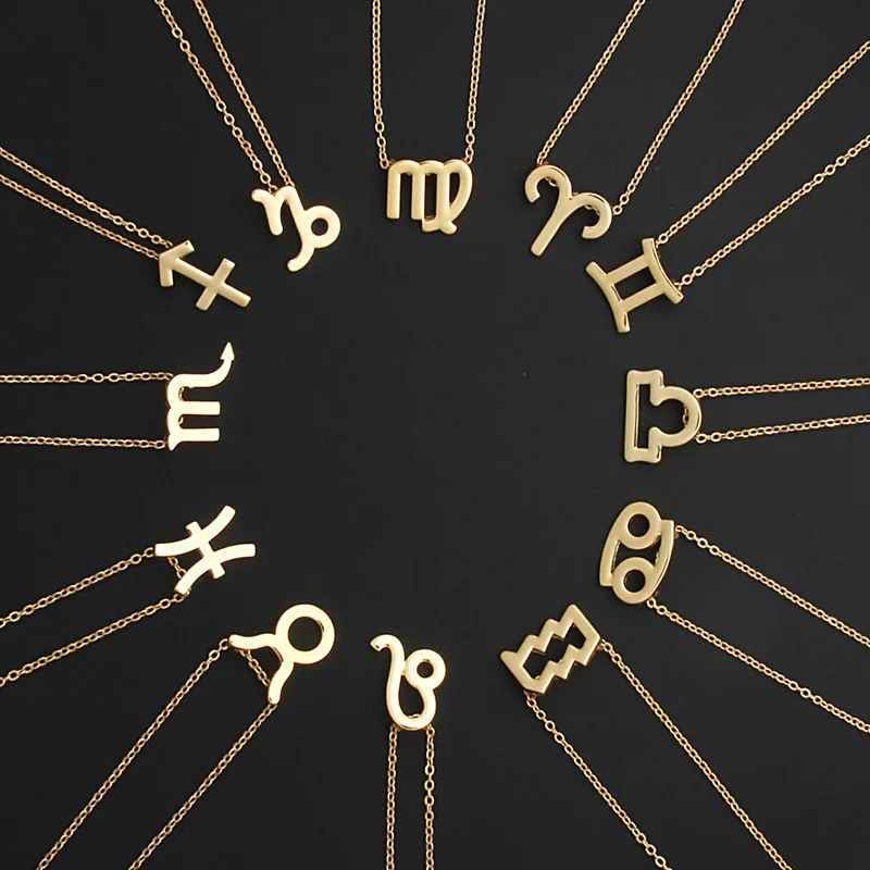 12 Zodiac Sign Necklaces With Cardboard Constellations