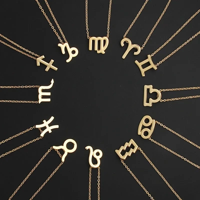 12 Zodiac Sign Necklaces With Cardboard Constellations