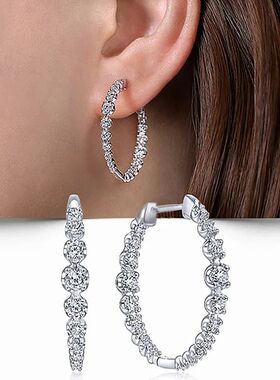 Stylish Round Zirconia Hoop Earrings for Women Luxury