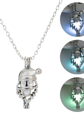Christmas Glow in The Dark Necklace For Women Santa Claus