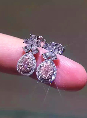 Sweet Girl Pink Water Drop Auricular Nail Heavy Industry