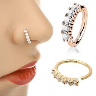Piercing Copper Accessories Single Row Nose Ring Earrings