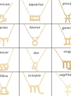With Card 12 Zodiac Sign Necklaces Pendant Chains Choker