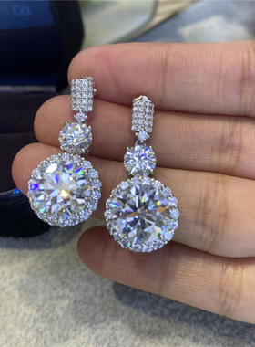 Domineering Temperament Round Super Flash Earrings French