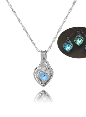 Openwork Love Heart luminous necklaces Fashion Glow In The