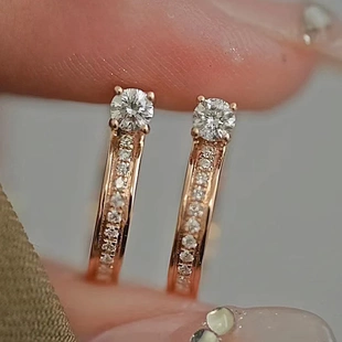 Delicate Simple Rose Gold Color Hoop Earrings Female Daily