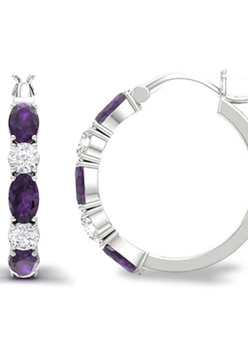 Fashion Female Bright Zirconia Hoop Earrings Trendy Party
