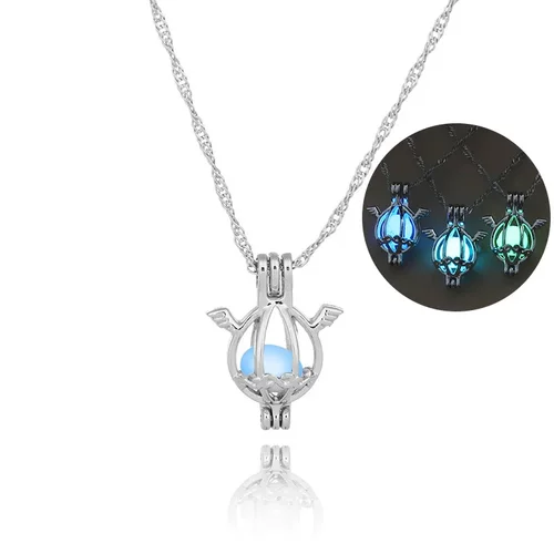 Lucky Angel wings Glow In The Dark necklaces Hollow