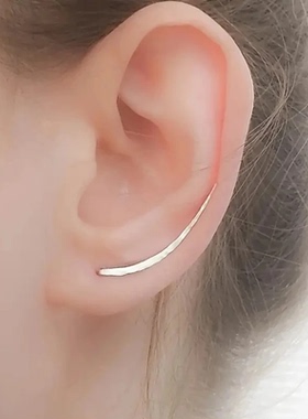 Minimalist Hook Earrings for Women Silver Color/Gold