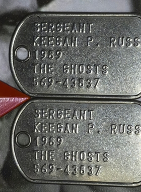 KEEGANRUSS身份牌GHOST狗牌钢制游戏牌姓名牌项链使命召唤COD