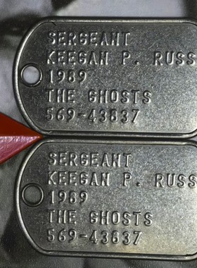 KEEGANRUSS身份牌GHOST狗牌钢制游戏牌姓名牌项链使命召唤COD