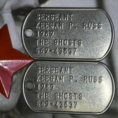 KEEGANRUSS身份牌GHOST狗牌钢制游戏牌姓名牌项链使命召唤COD