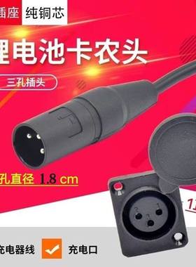 雅迪台铃锂电池电动电瓶车卡农充电器输出线喜德盛卡侬公插头