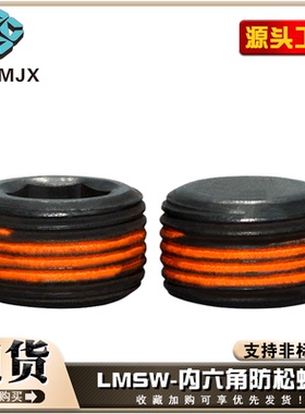 LMSW碳钢带密封涂层油止付螺丝堵头防松ZLMSW内六角紧定螺塞M56 8