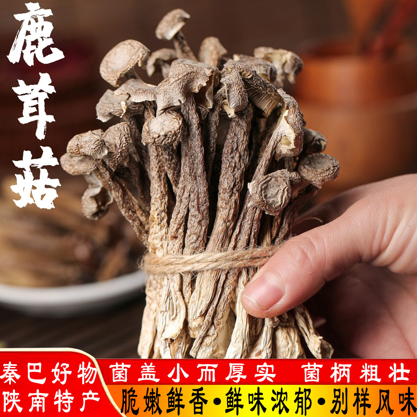 陕西汉中略阳特产秦岭深山鹿茸菇100克袋装炒肉炖汤凉拌干货