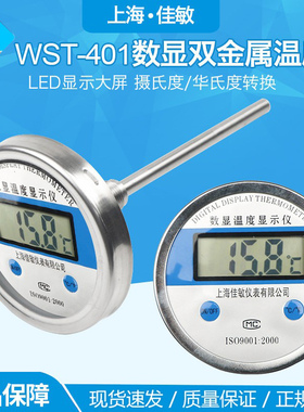 WSS WST/DTM-401数显双金属温度计/工业高精度数字式温度表 轴向