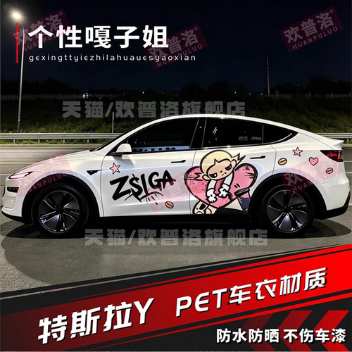 特斯拉Model3/Y嘎子姐卡通贴