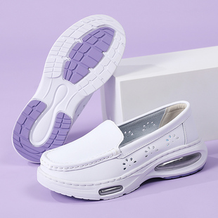 诺诗客双气垫护士鞋女软底透气不累脚防滑舒适秋冬厚底坡跟医护鞋