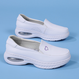 诺诗客气垫护士鞋女透气软底不累脚鞋舒适防臭防滑医护白色工作鞋