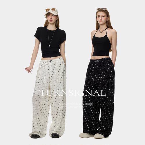 Turnsignal时尚韩系波点休闲裤女