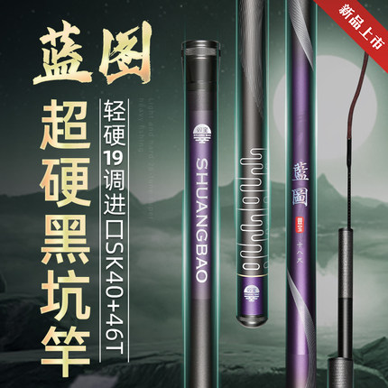双宝蓝图黑坑专用鱼竿6H手杆钓鱼竿5飞抄飞磕杆7鲤鱼超轻超硬19调