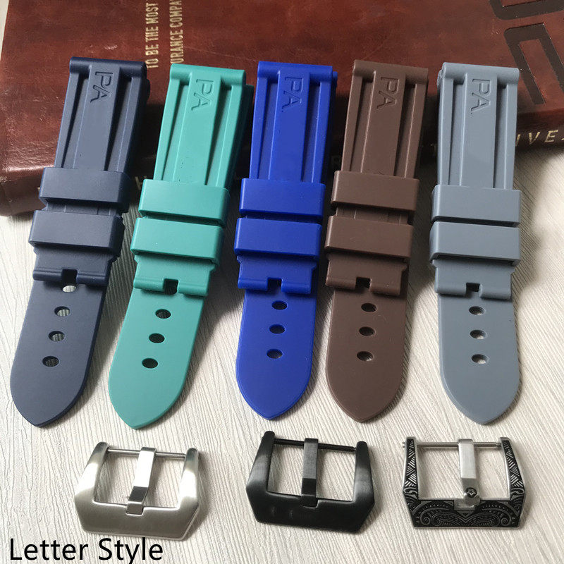 代用替换沛纳海手表带黑色灰色PAM441/359/312/616橡胶带针扣24mm,手表,配件,淘宝优惠券,粉丝福利购,淘宝优惠卷