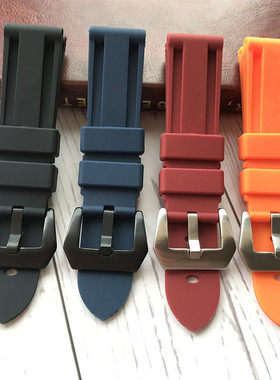 代用替换沛纳海手表带灰色PAM441/359/312/616橡胶带针扣24mm22mm