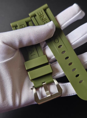 代用替换沛纳海手表带黑色灰色PAM441/359/312/616橡胶带针扣24mm