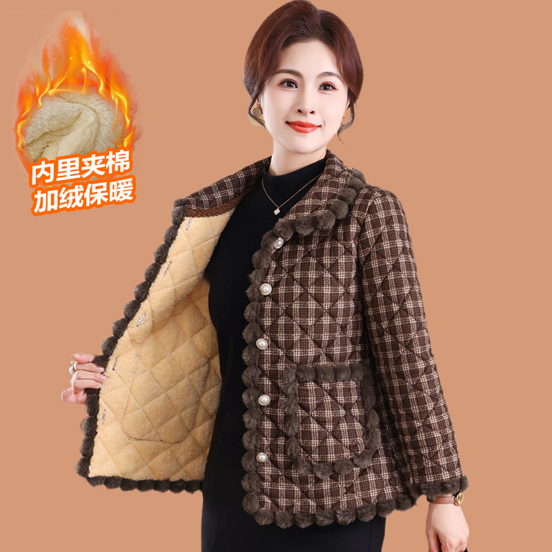 妈妈秋冬装外套中老年奶奶小棉衣