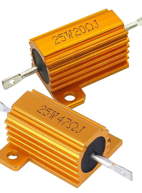25W黄金铝壳电阻RX24-25W 3.6R 3.9R 4R 4.7R 5R 5.6R 6R功率电阻